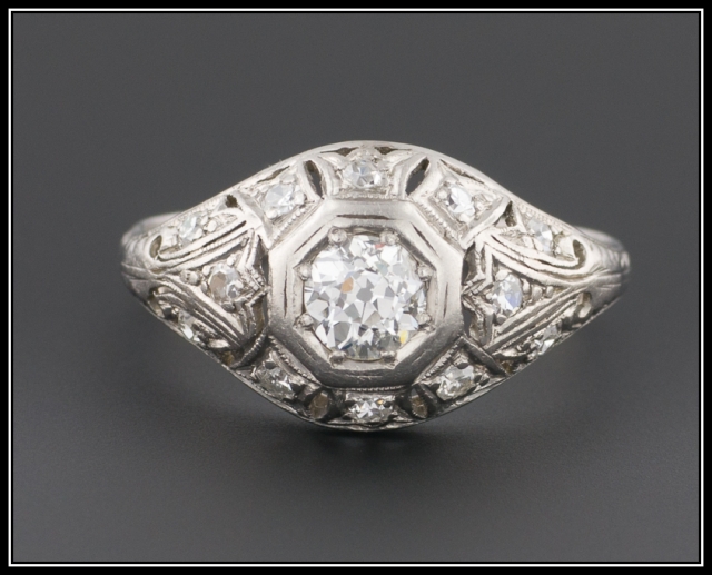 Antique Diamond Engagement Ring from Trademark Antiques