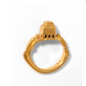 Jewish Wedding Ring- Jewish wedding ring, the bezel possibly representing the Tabernacle or Solomon's Temple or the home. (V&A Museum Collection).